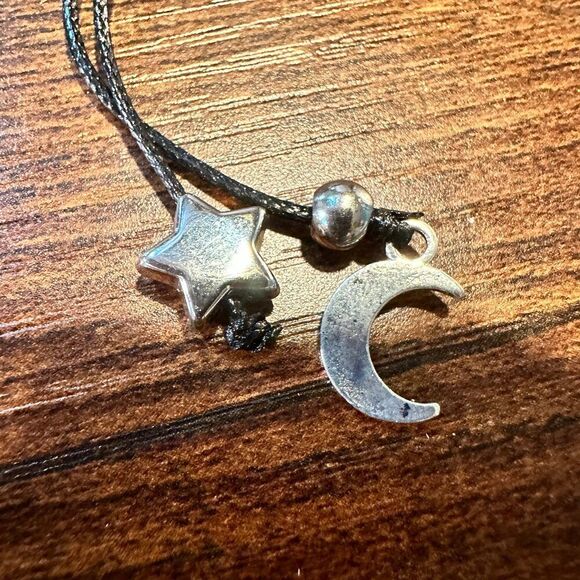 Handcrafted Boho Hippie Black Cord Moon & Sun Anklet , Gift Box - Picture 3 of 4